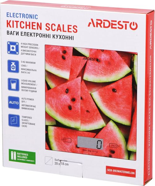 Ваги кухонні Ardesto SCK-893 Watermelon 83654 фото