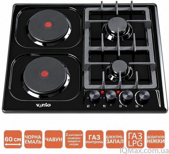 Варильна поверхня комбінована Ventolux HG622 D11 CS (BK) 86346 фото