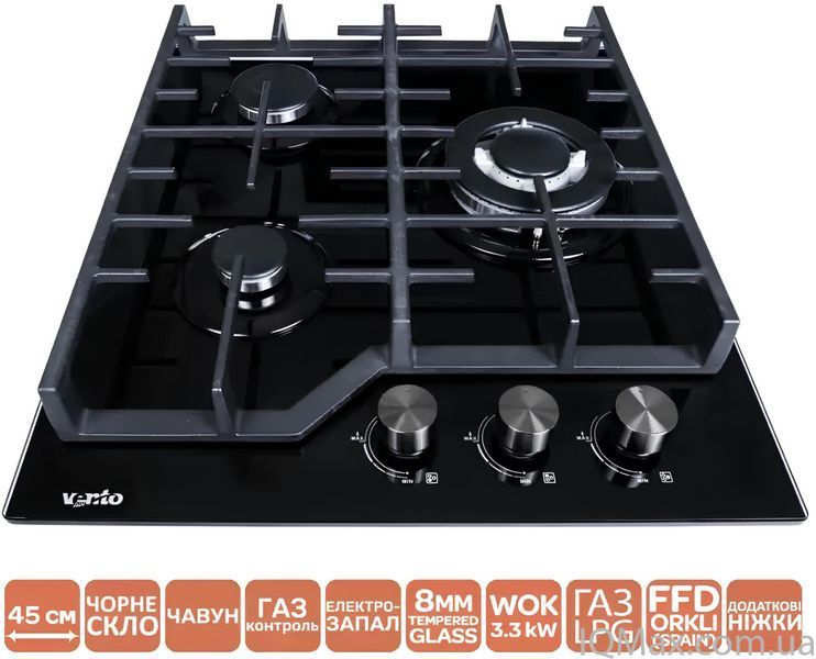 Варочная поверхность газовая Ventolux HG430 L7 CEST (BK) 85672 фото