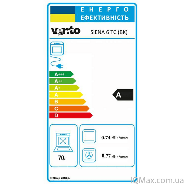 Духова шафа електрична Ventolux SIENA 6 TC (BK) 82239 фото