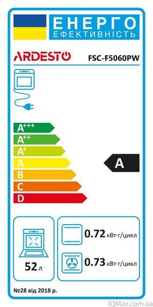 Газовая плита с электрической духовкой Ardesto FSC-F5060PW 83410 фото