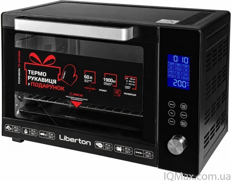 Електрична піч з конвекцією Liberton LEO-601E BLACK 84343 фото