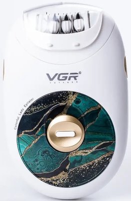 Епілятор жіночий VGR V-706 акумуляторний, малахіт 84663 фото