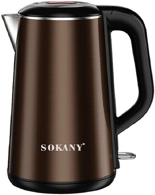 Электрочайник Sokany SK-2203 дисковый 2.2 л, коричневый металлик 84717 фото
