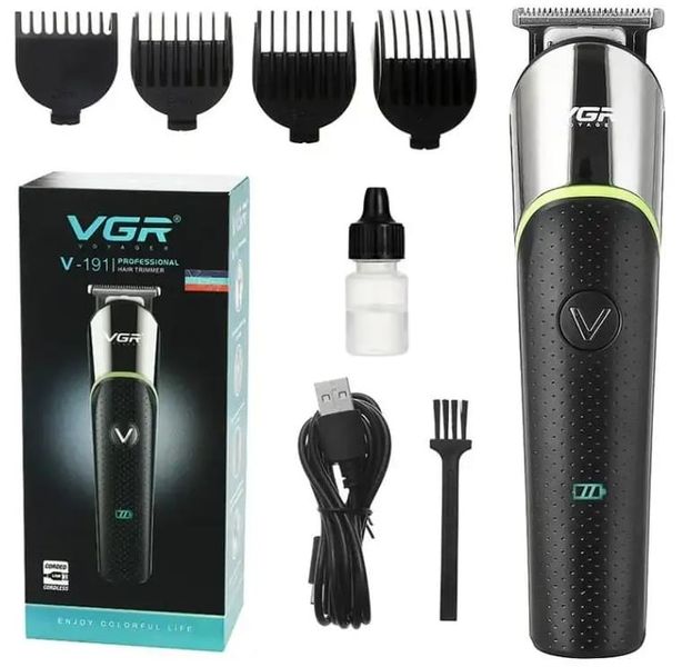 Машинка для стрижки волосся VGR V-191 акумуляторна з насадками 84567 фото