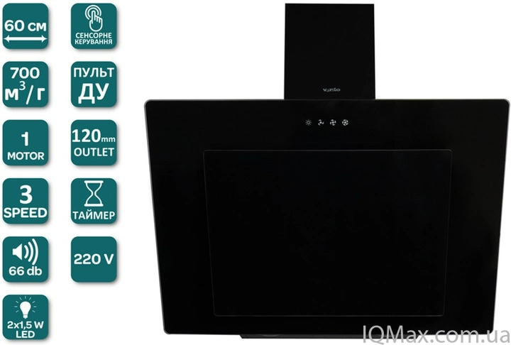 Кухонна витяжка пристінна похила Ventolux MIRROR 60 BG (700) TRC 83420 фото