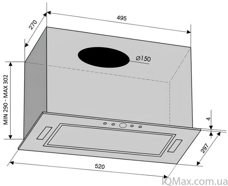 Кухонная вытяжка встроенная Ventolux PUNTO 52 MBG (1000) TC MS 85755 фото