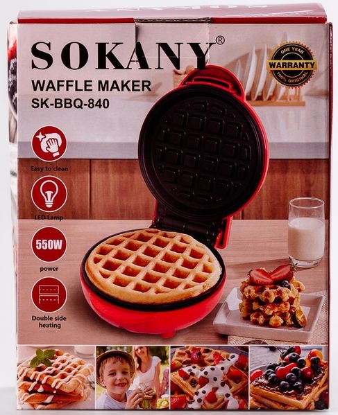 Вафельниця для товстих вафель Sokany SK-BBQ-840 з антипригарним покриттям 84623 фото