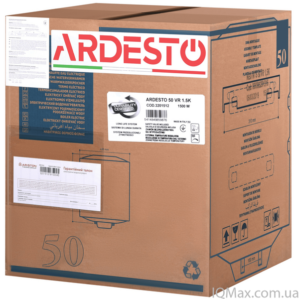 Электрический водонагреватель Ardesto EWH-50ACWMI 83492 фото