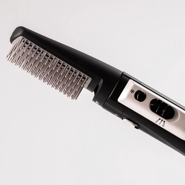 Фен-щітка для волосся Sokany JE-204 з двома насадками чорно-білий 84672 фото