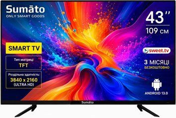 LED телевізор 43" Smart TV 4K Ultra HD Sumato 43UTS03 84087 фото