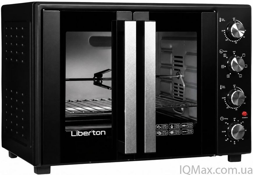 Електрична піч з конвекцією та роженом Liberton LEO-600 BLACK 84315 фото