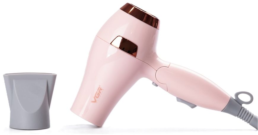 Фен для волосся дорожній VGR V-432 з концентратором рожевий 84571 фото