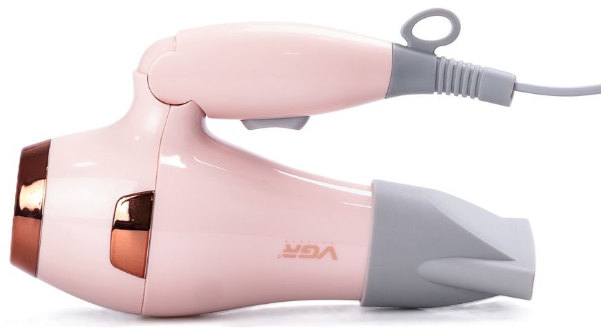 Фен для волос дорожный VGR V-432 с концентратором розовый 84571 фото