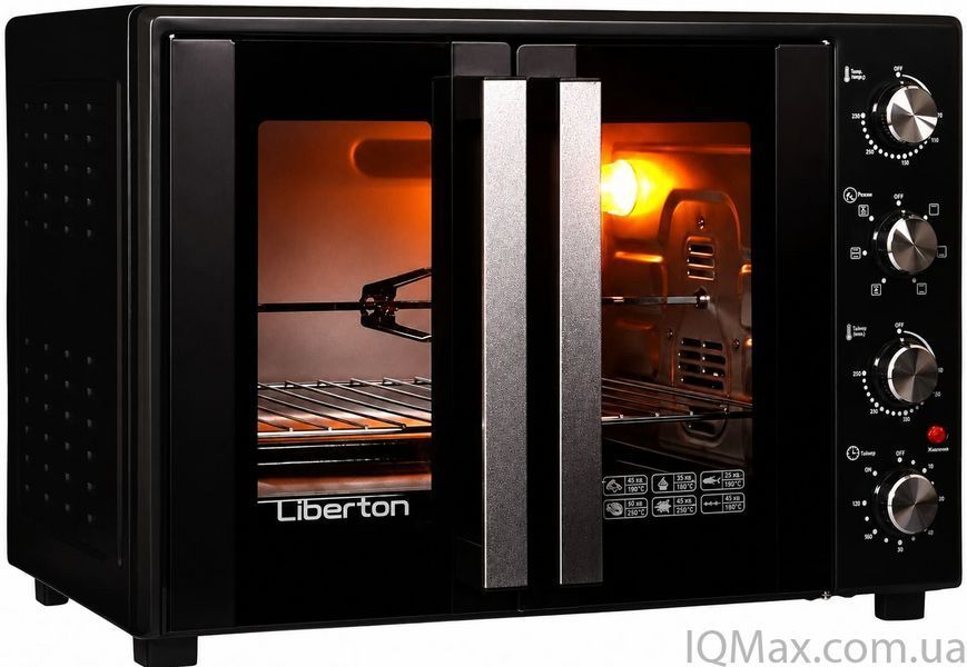 Електрична піч з конвекцією та роженом Liberton LEO-600 BLACK 84315 фото