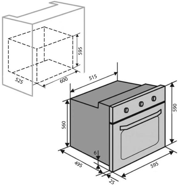 Духова шафа електрична Ventolux EO60ТС-6К ВК 84964 фото