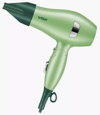 Фен для волосся дорожній VGR V-432 з концентратором зелений 84579 фото