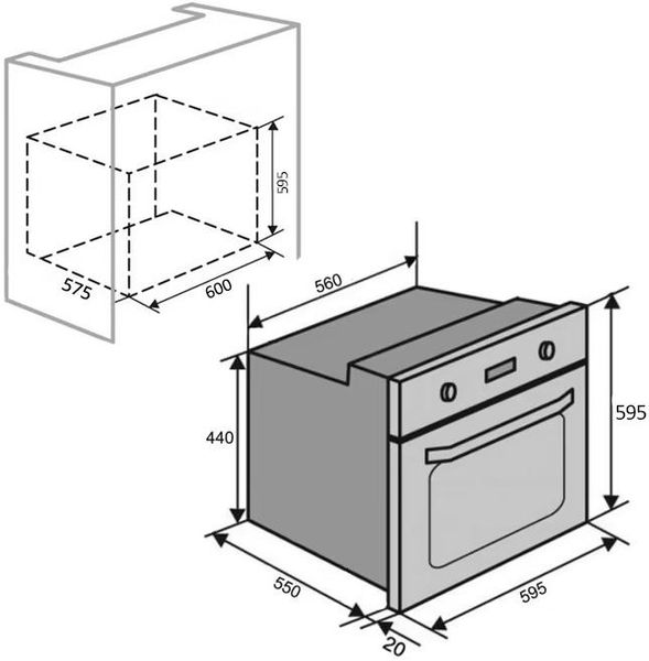 Духова шафа електрична Ventolux BRISTOL 6 MT (BK/X) 84939 фото