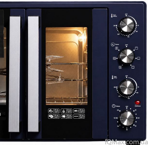 Електрична піч з конвекцією та роженом Liberton LEO-600 DARK BLUE 84316 фото