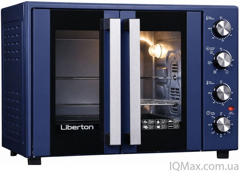 Електрична піч з конвекцією та роженом Liberton LEO-600 DARK BLUE 84316 фото