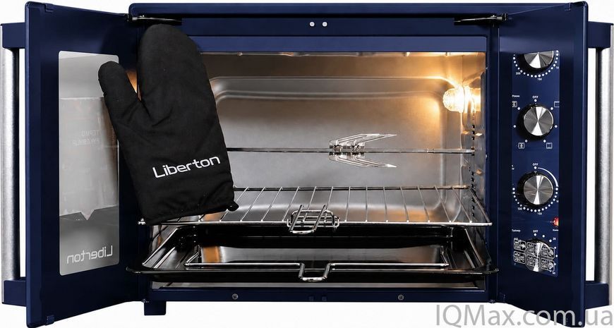 Електрична піч з конвекцією та роженом Liberton LEO-600 DARK BLUE 84316 фото