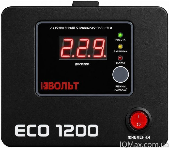 Релейний стабілізатор напруги ВОЛЬТ ECO-1200 86387 фото