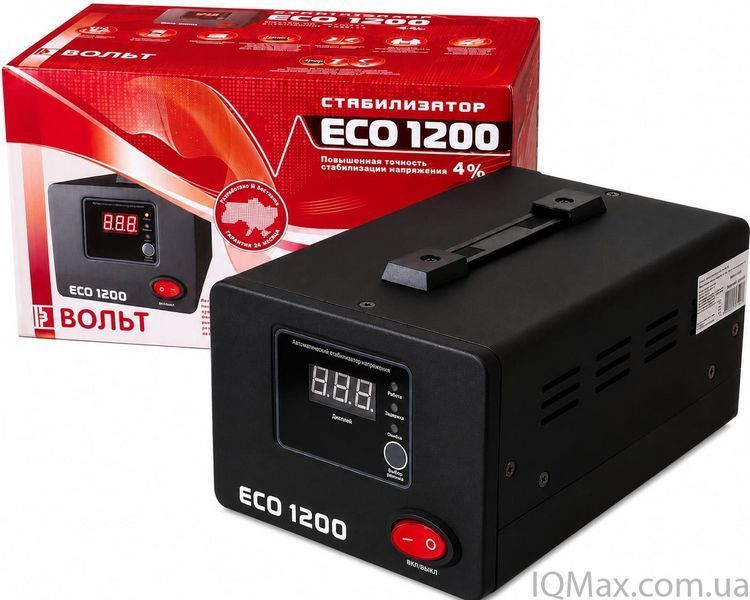 Релейний стабілізатор напруги ВОЛЬТ ECO-1200 86387 фото