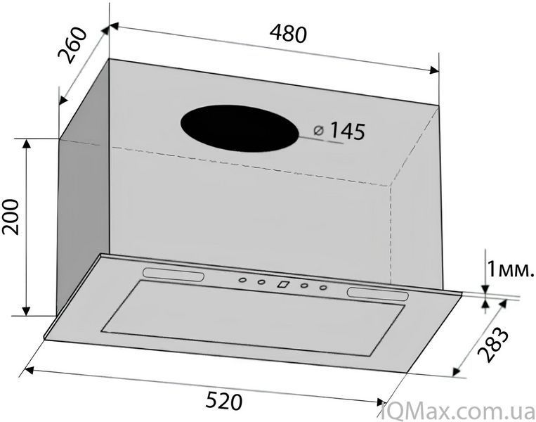Кухонная вытяжка встроенная Ventolux PUNTO 52 BKG (800) PB 85754 фото