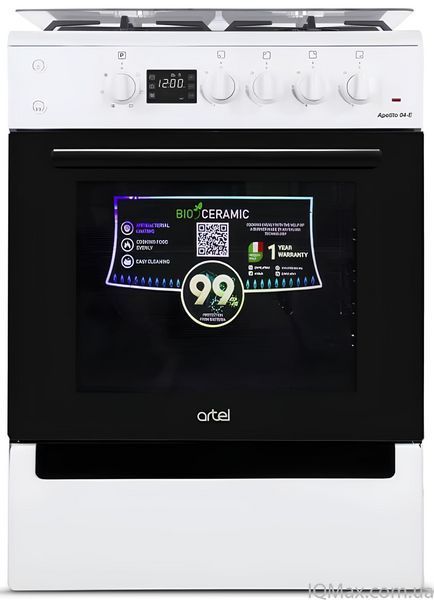 Плита газова з електричною духовкою Artel APETITO 04-E White 85191 фото