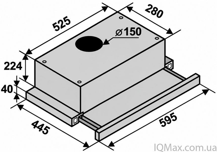 Витяжка телескопічна Ventolux GARDA 60 X (1100) LED 2S 86424 фото