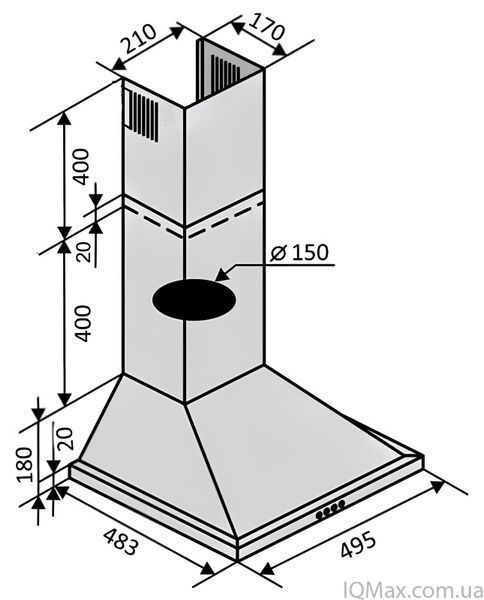 Кухонная вытяжка настенная купольная Ventolux LIDO 50 WH (700) 83069 фото