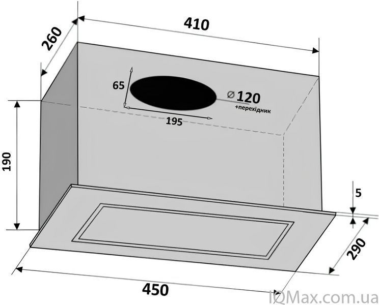 Кухонная вытяжка встроенная Ventolux PUNTO 45 BG (800) TC 86066 фото