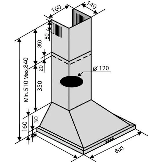 Витяжка Ventolux LIDO 60 WH (700) 80622 фото