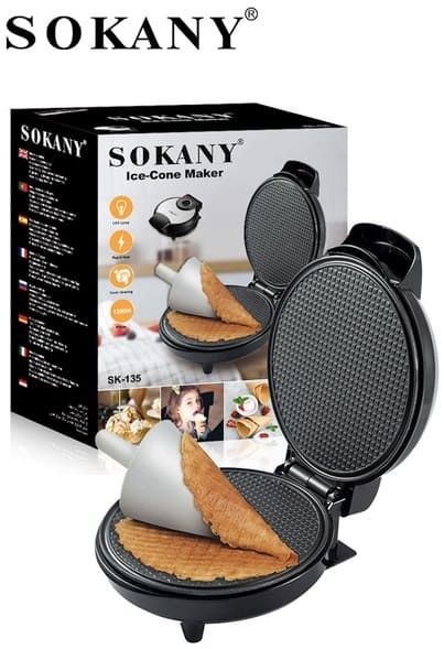 Вафельниця для тонких вафель та трубочок Sokany SK-135 з антипригарним покриттям 84526 фото
