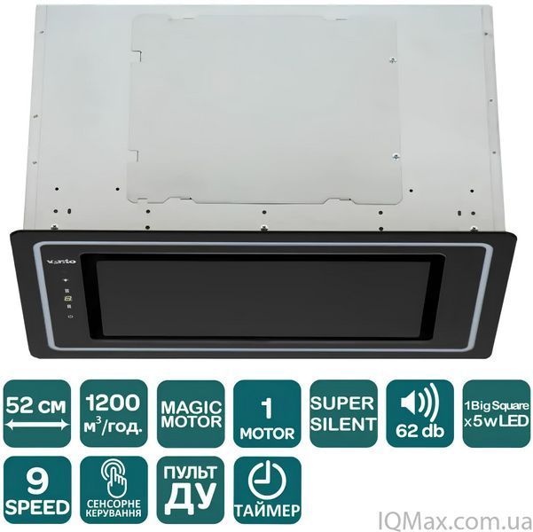 Кухонна витяжка вбудована Ventolux PUNTO 52 BG (1200) TRC SQL MM 85608 фото