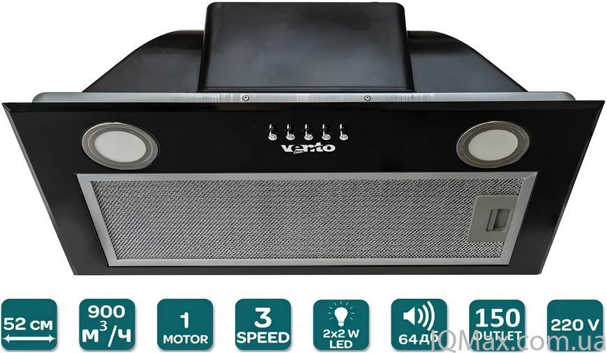 Кухонна витяжка вбудована Ventolux PUNTO 52 BK (900) PB PC 83340 фото