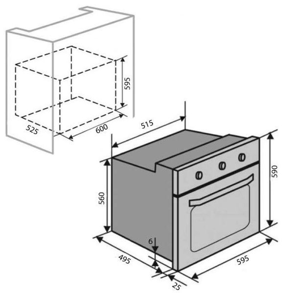 Духова шафа електрична Ventolux EO60TC-6P FBG TLC 84966 фото