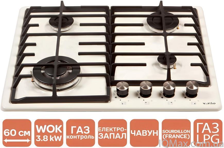 Варильна поверхня газова Ventolux HG640-DA3 CEST (IVORY) 84793 фото