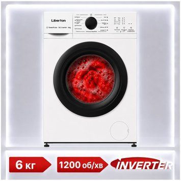 Вузька інверторна пральна машина на 6 кг Liberton LWM-4900 86308 фото