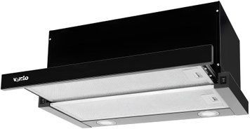 Кухонна витяжка вбудована телескопічна Ventolux GARDA 60 BK (1100) LED 84180 фото