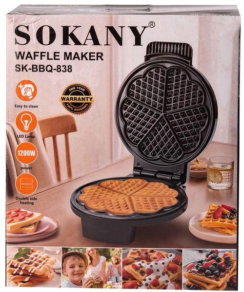 Вафельниця для товстих вафель Sokany SK-BBQ-838 з антипригарним покриттям 84639 фото