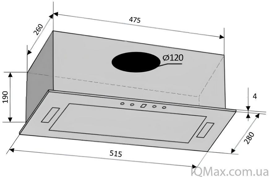 Кухонная вытяжка встроенная Ventolux PUNTO 52 X (800) KN 82629 фото