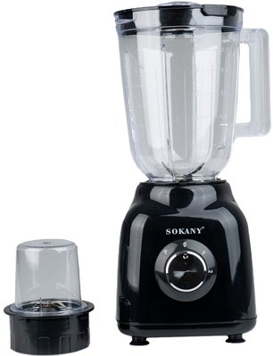 Блендер стаціонарний із чашею 1.5 літра Sokany SK-168 з кавомолкою чорний 84502 фото