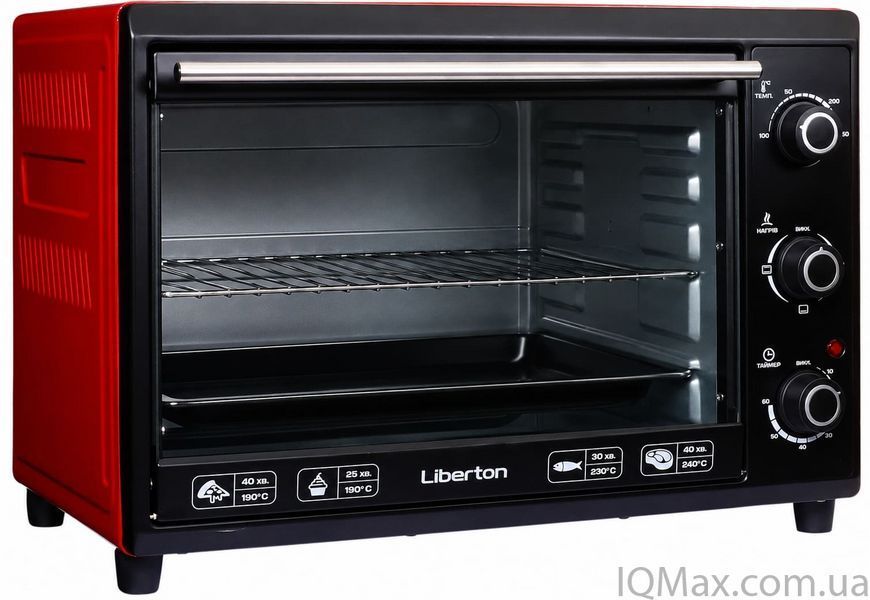 Настільна духовка з грилем Liberton LEO-400 RED 79410 фото