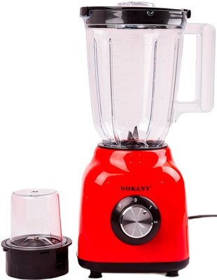 Блендер стаціонарний із чашею 1.5 літра Sokany SK-168 з кавомолкою червоний 84503 фото