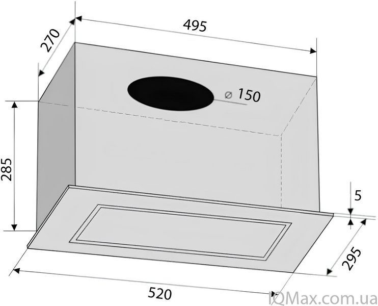 Кухонная вытяжка встроенная Ventolux PUNTO 52 BK/MBG (1000) ST 85751 фото