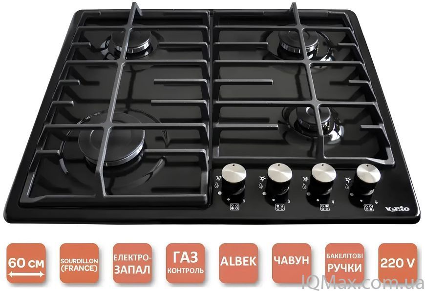 Варочная поверхность газовая Ventolux HG640-DA3 CS (BK) 82822 фото