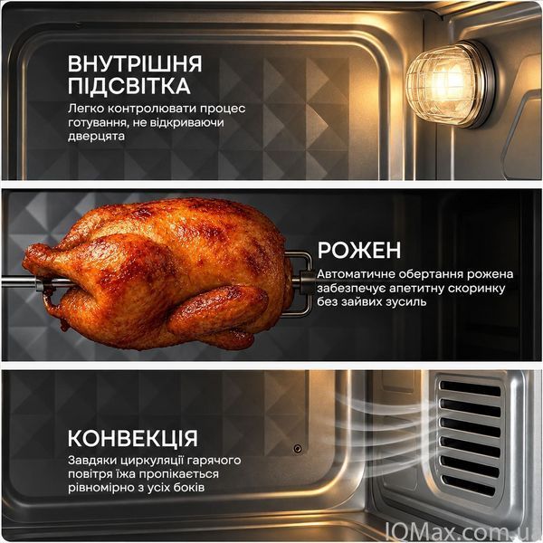 Електрична піч з конвекцією і роженом Liberton LEO-501E INOX 85168 фото
