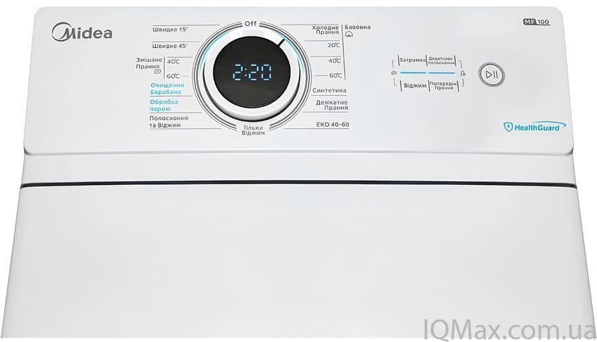 Вертикальна пральна машина інверторна Midea MF100T60B/W-UA 85488 фото