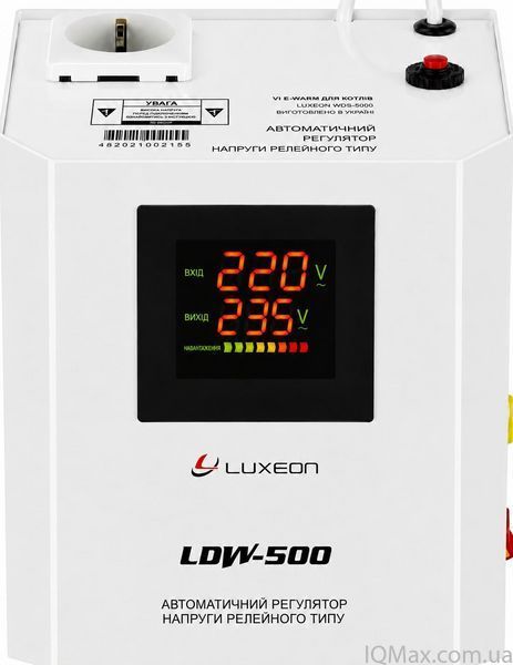 Релейний стабілізатор напруги Luxeon LDW-500 WHITE 83598 фото